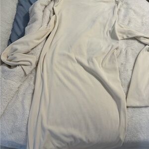 Willow Cream Ribbed Long Sleeve Dress